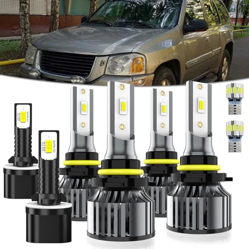 Image of Light Bulbs Fit For GMC Envoy 2002-2009,Hi Beam Lo Beam fog light,High Performance lights Bulb Combo,T10 License Plate Light,8-Pack