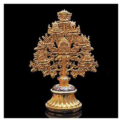 Preisvergleich Produktbild SYXYSM Buddhistisches Exquisite Legierungsmetall Vergoldet Acht Günstige Symbole Schatzbaum-Display-Hausmöbel Statue (Color Shown)