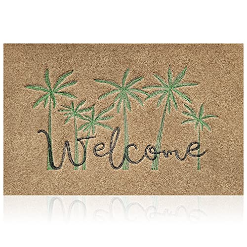 JJUUYOU JJUYOU Welcome Mat for Front Door - Outdoor Palm Trees Indoor Entrance - Farmhouse Durable...
