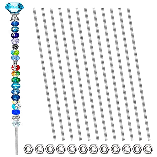 24 Pcs 8/32 Inch M4 Threaded Rods Studs With Hex Nuts, 12 Pcs 300Mm Long M4 Stainless Steel Fully Rod Threaded & 12 Pcs M4 Nuts For Diy Beaded Garden Stake Rods (M4×300Mm (12Pcs)) #TOP15