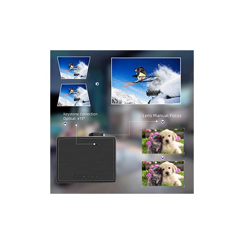 vidéoprojecteur 5g wifi bluetooth projecteur projector, full hd 1080p projecteur cinéma 4k 8500l oudoor mini projecteur portable compatible avec tv stick ordinateur portable tablette pc noir