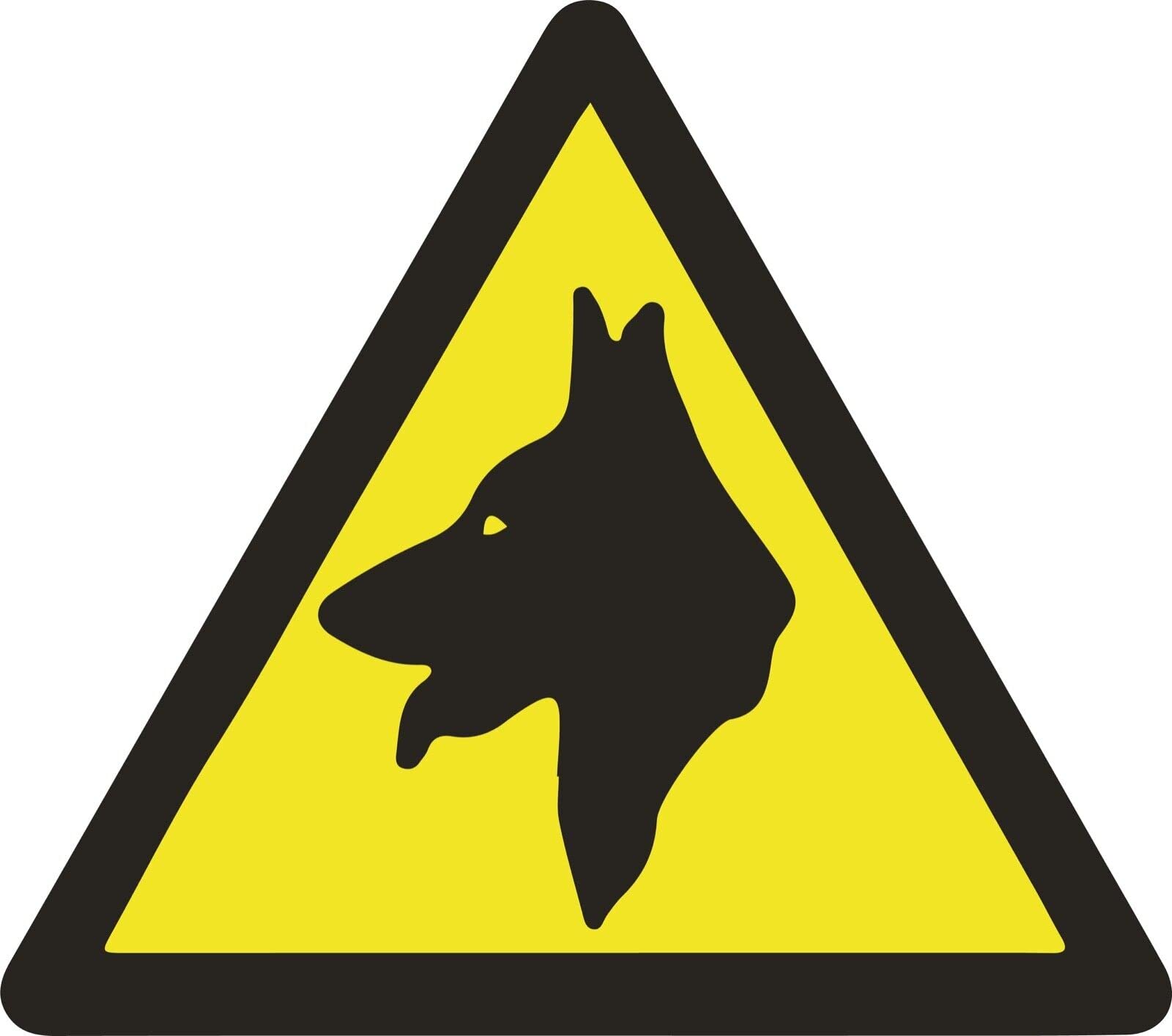 2 Pack Security Guard Dogs Mini Warning STICKER Signs for Cars Vans Doors Window (70mm)