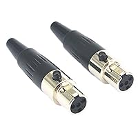 Vista 6 de onelinkmore DIY 3 Pin Mini XLR Conector TA3F Audio Micrófono Adaptadores con Enchufe Chasis Montaje XLR Jack 3 Pin Mini XLR Cable Extremos Reemplazo