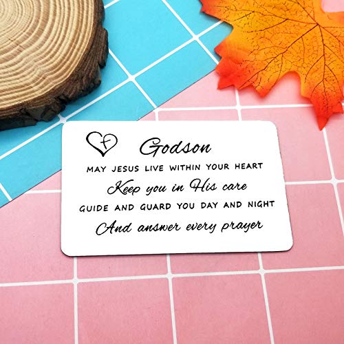 Godson Wallet Card,Engraved Wallet Insert For Godson,To My Godson Gifts,Baptism Card Gifts For Godson,Confirmation Gifts For Teenage Boy Birthday Christening Gifts From Godmother Godfather Godparents #TOP3