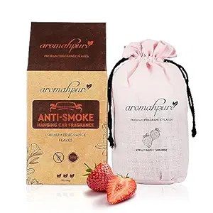 Aromahpure After Smoke Car Perfume Flakes | Strawberry Fantasy - Strawberry | 50 Grams, 1 Piece | After Smoke Scented Flakes | Car Air Freshener