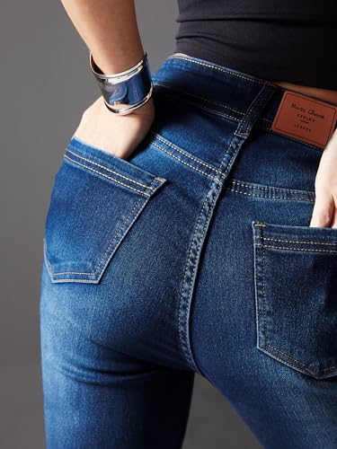 Image of Miss Chase Women's Wide-Leg High-Rise Regular-Length Stretchable Shaping Denim Jeans