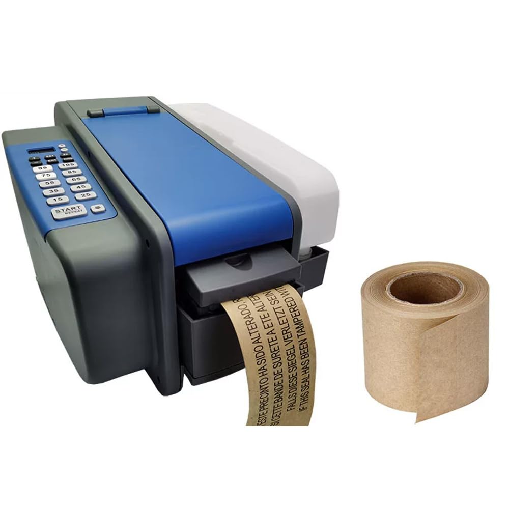 Distributore di Nastro Adesivo Elettrico attivato dall'acqua Macchina Automatica per Nastro gommato da 200 W con 3 modalità Intelligenti, velocità di imballaggio Massima di 30 cm/s