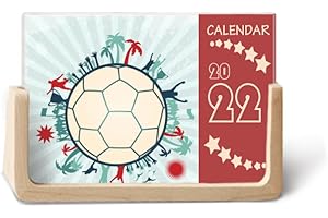 Earth Trees Soccer Football Sports 2022 Desk Calendar Planner 12 Month