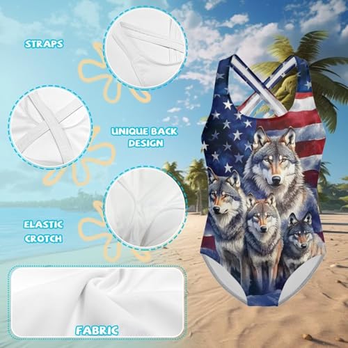Image of Yzaoxia Girls' Swimwear One Piece Swimsuit for Kids Scoop Neck Bathing Suit Round Neck Swim Wear 5-14Y
