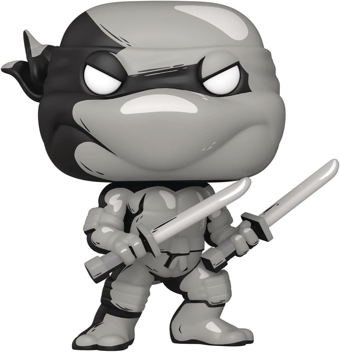POP Teenage Mutant Ninja Turtles - Leonardo (PX Previews Exclusive) Black & White Chase Funko Vinyl Figure (Bundled with Compatible Box Protector Case), Multicolor, 3.75 inches