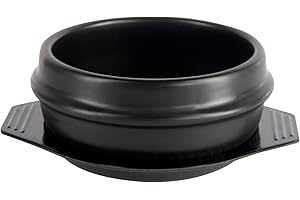 Premium Korean Stone Bowl with Tray: Authentic Bibimbap Pottery
