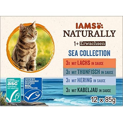 IAMS Naturally Katzenfutter Nass in Sauce - hochwertiges Nassfutter mit Fisch Cover