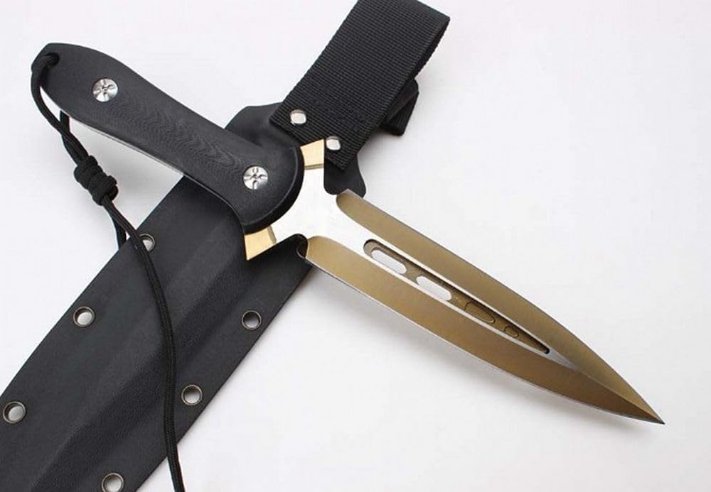 Generisch TEERMA VC9- Integriertes geschmiedetes gerades Messer im Freien mit fester Klinge, Überlebensmesser, Perfektes Bushcraft Messer Outdoor,Jagdmesser,Angelmesser mit feststehende Klinge