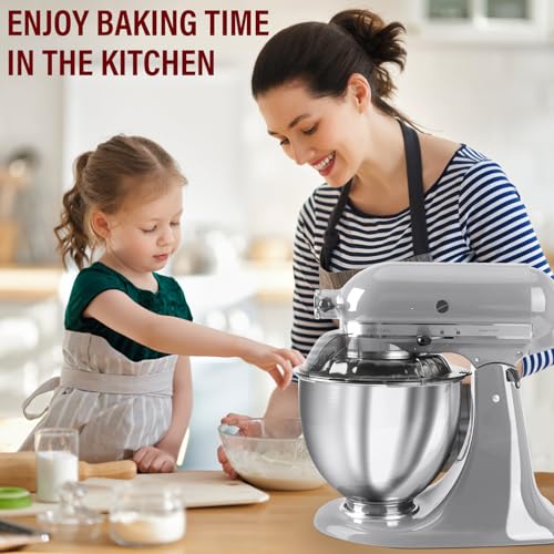 Image of Pouring Shield for KitchenAid Tilt Head 4.5-5QT Stainless Steel (Only),Safety Pouring Shield,Splatter Guard for kitchenaid mixer bowl,Kitchen Aid Stand Mixers (Transparent Grey, for 4.5-5 QT)