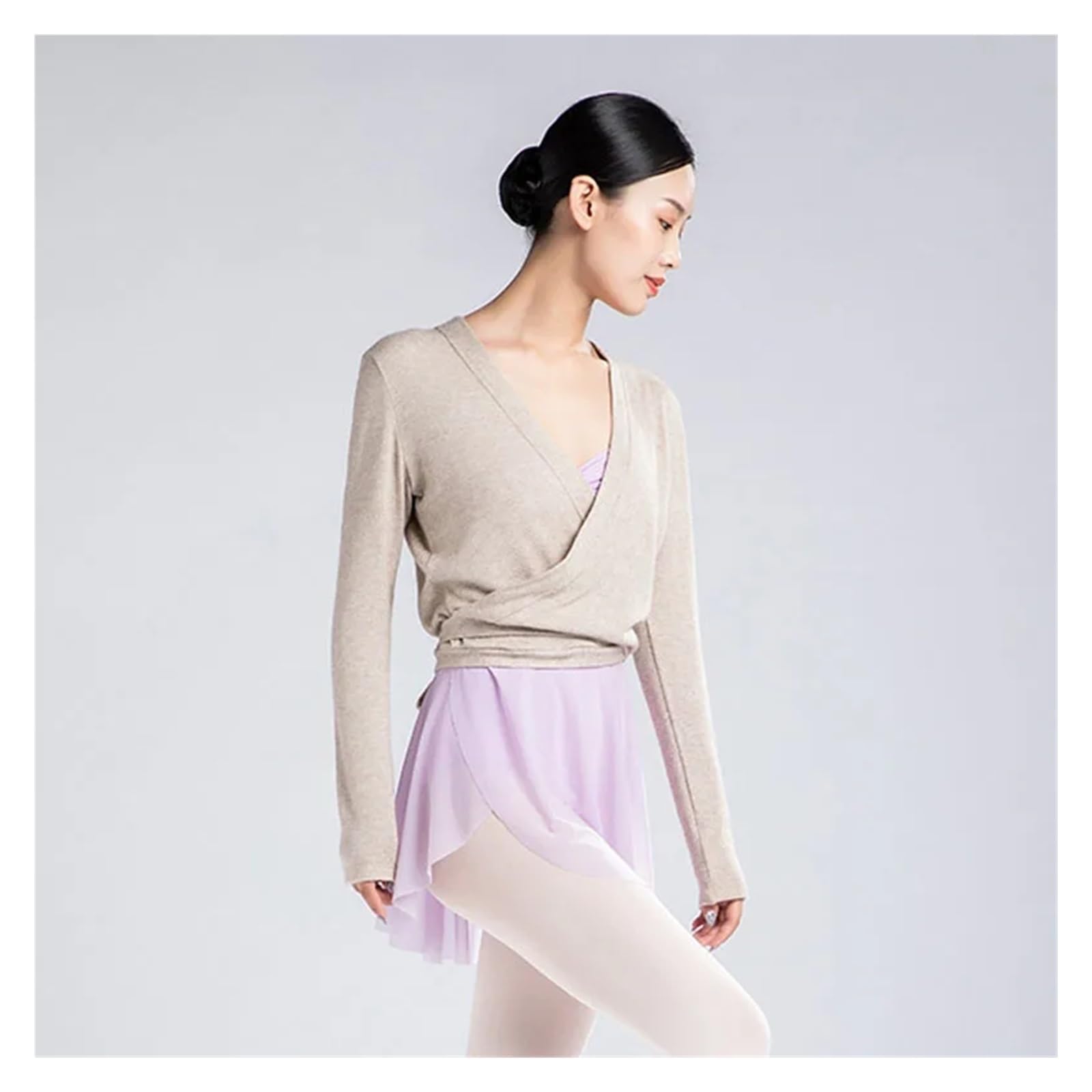 Tanz Cardigan Mädchen Frauen Trikots Lace-up Mantel Ballett Top Kreuz Lange Ärmel Wrap Pullover Ballerina Tanz Warm Up for Win