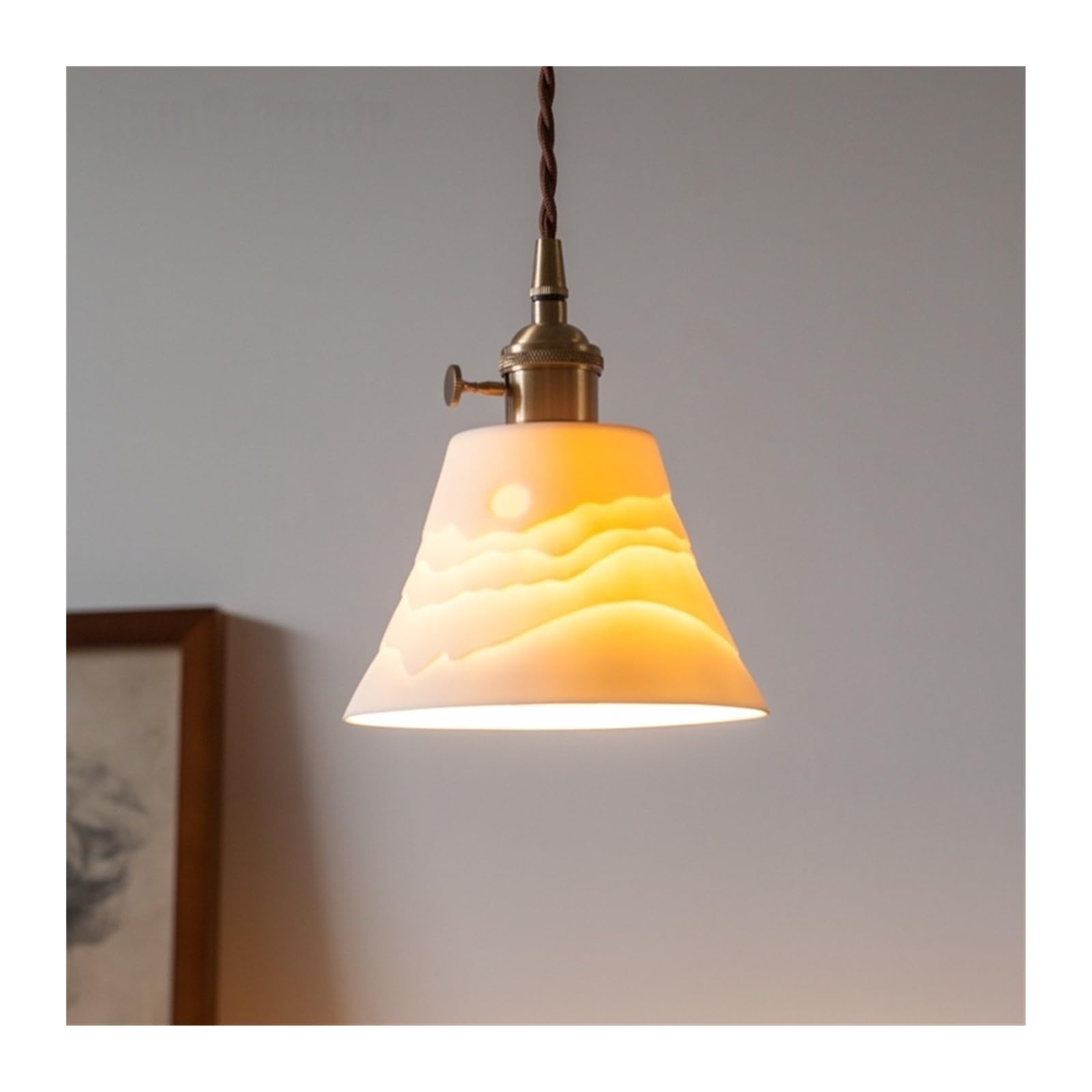 Lampara Techo, Lámpara Colgante LED de cerámica pequeña 4W, Accesorios for cafetería, Loft, Cocina, mesita Noche, Restaurante, Sala Estar, lámpara Japonesa en V