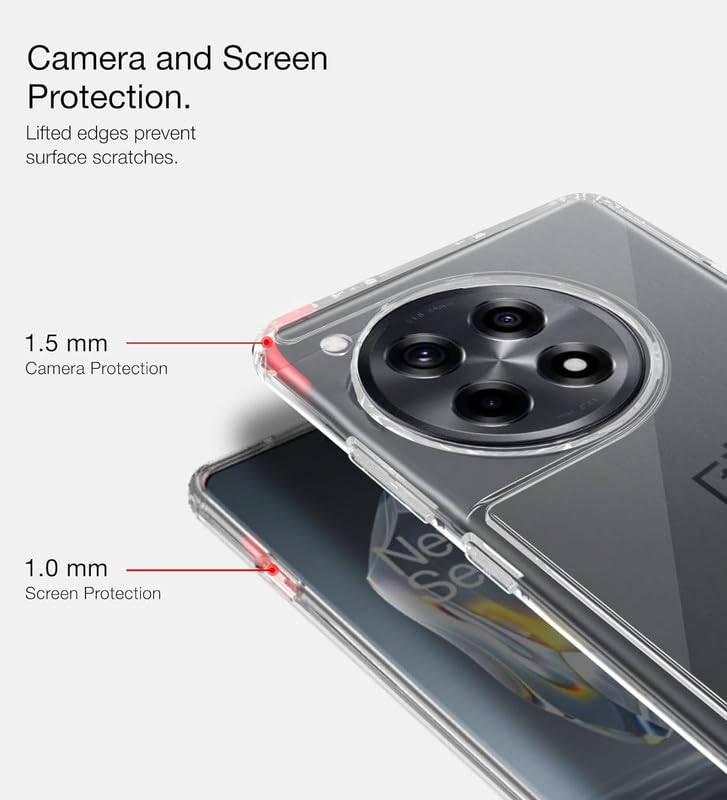 Image of Case Creation New Oneplus 12R Premium Imported 0.3mm Crystal Clear Totu Silicone Transparent Flexible Soft Corner Protection with TPU Slim Back Case Cover for One Plus 12R