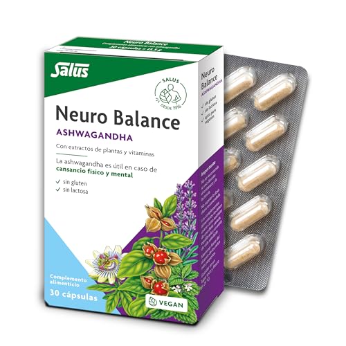 Salus - Neuro Balance Complemento Alimenticio - 30 Cápsulas - Contribuye al Buen Funcionamiento del Sistema Nervioso - Elaborado a Base de Ashwagandha, Melisa y Vitaminas B1, B2, B5, B6 y B12