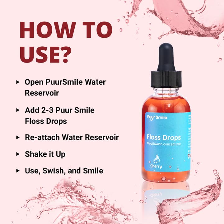 Concentrated Floss Drop Serum – 2oz Concentrated Mouth Wash to Use in Water Flosser | Natural Essentials Promotes Good Breath | Organic Drop Provides Good Oral Health (Cherry Flavor) - Image 4