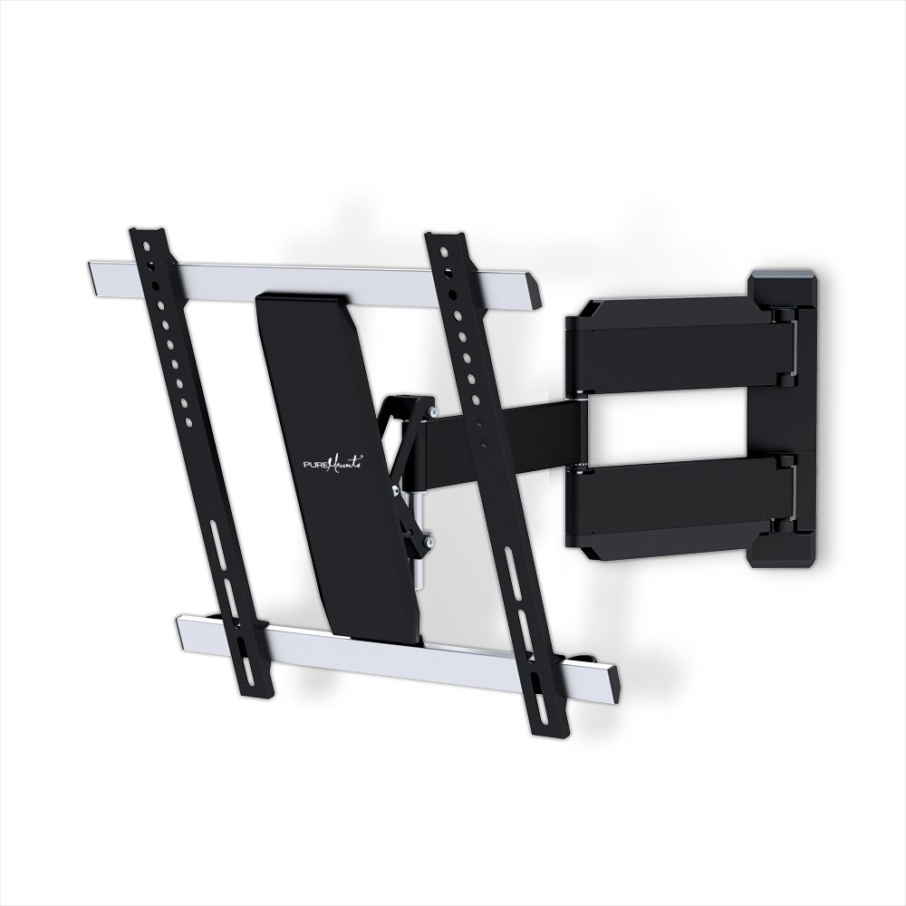 PureMounts SLIMFLEX-65 montaggio a parete per televisori con 71-165 cm (28-65"), VESA 600x400, inclinabile: -15, orientabile: 180, distanza dal muro: 36-600 mm, carico massimo: 25 kg, nero
