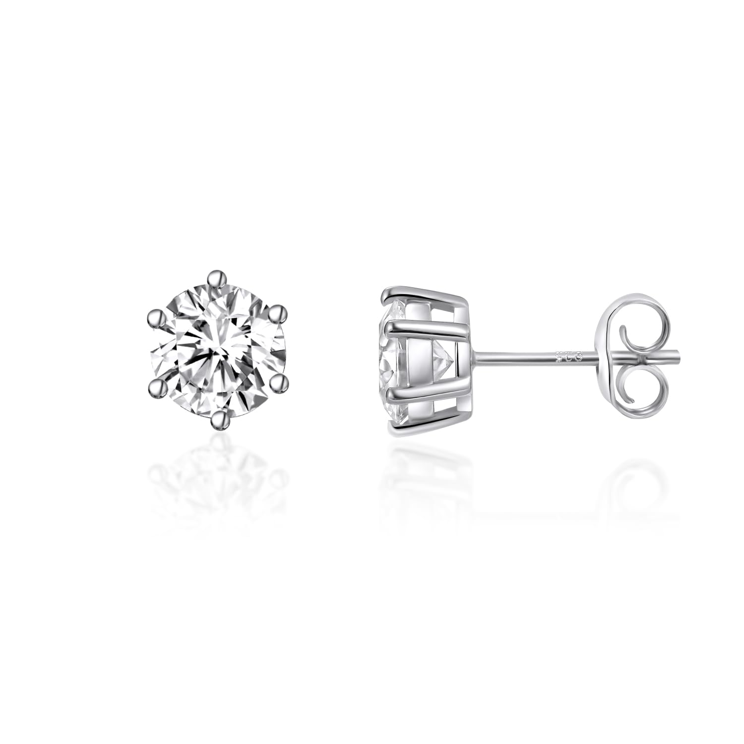 Amazon | 2CT モアッサナイトスタッドピアス 人工ダイヤモンド 