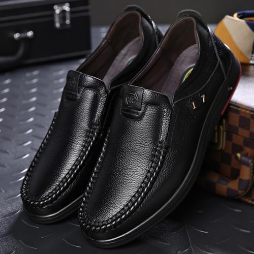 ADMLZQQ Men's Dress Shoes Comfortable Slip on Casual Flat Plain Shoes Classic Modern Formal Oxfords Shoes3