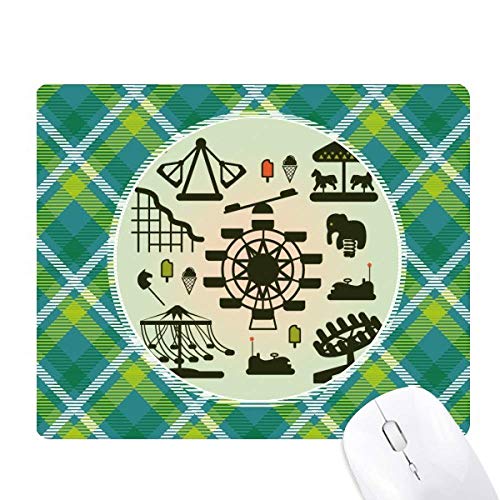 Tapis de souris pixel grille verte bureau motif parc d'attractions rétro geek