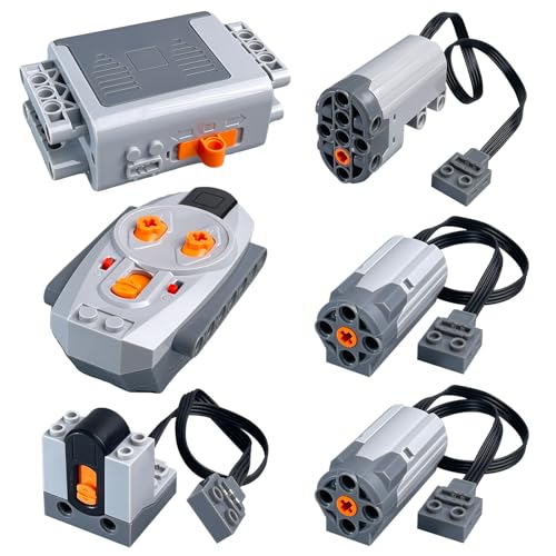 Kit de motores técnicos 6 en 1, compatible con funciones de alimentación Lego, el kit contiene servomotor AA, caja de batería AA de 2.4 G, receptor de control remoto M, regalo perfecto de Navidad y