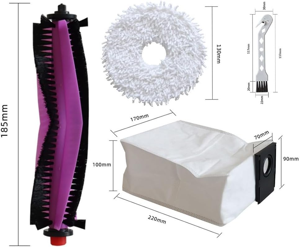 Replacement Accessories Kit for Eureka J15 Pro Robot Vacuum Cleaner Parts, Washable & Reusable, HEPA Filters, Side Brushes, Mop Cloth Pads, Dust Bags(B)