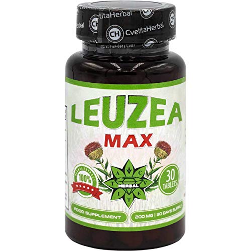 Leuzea Max | Radice Marale | 30 compresse x 200 mg | Estratto naturale di erbe | adattogeno | crescita muscolare | Forza | resistenza| Compresse ad alta potenza di Cvetita Herbal