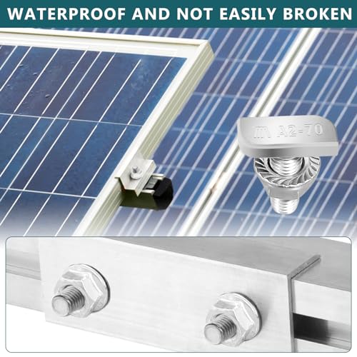 20 Sets Hammerkopfschrauben Set, M8*20/M8*25 T-Mutter Befestigungswerkzeug, 304 Edelstahl Gewächshausschrauben mit Flanschmutter, Hammerkopf Schraube für PV Solar Montageschienen