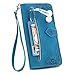 TTVV Cerniera Portafoglio Custodia per Samsung Galaxy S21 Fe,Magnetica Goffrato Fiore Cover Protettiva Libro con 7 Porta Carte Flip Caso con Cinturino da Polso immagine