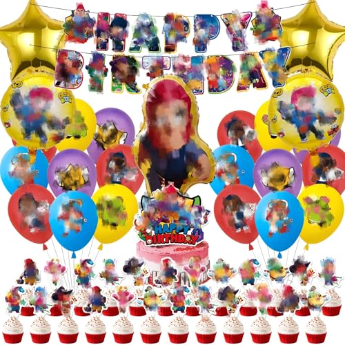 47 Stück Stars Geburtstagsdeko Set, Stars Deko Geburtstag Luftballon Geburtstagsdeko Party Luftballon Kindergeburtstag Deko Geburtstag Happy Birthday Banner Latexballons Junge Party Supplies