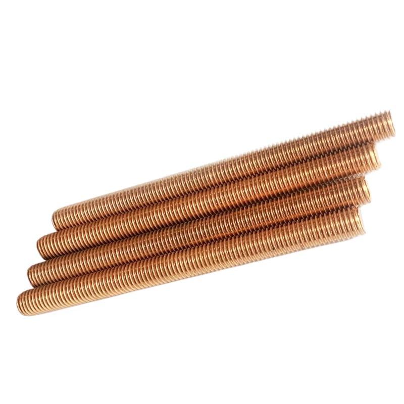 M4 M5 M6 M8 M10 M12 99.9% Pure Copper Threaded Rods Metric Thread Stud Bolts (20,M6 x 60mm)