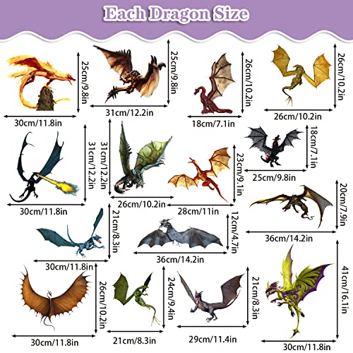 Woyinis 3D Fantasy Dragon Wall Decal Peel & Stick Dragon Flying Wall Stickers Removable Vinyl Wall Art Decor For Kids Living Room Classroom Nursery Decoration #TOP2