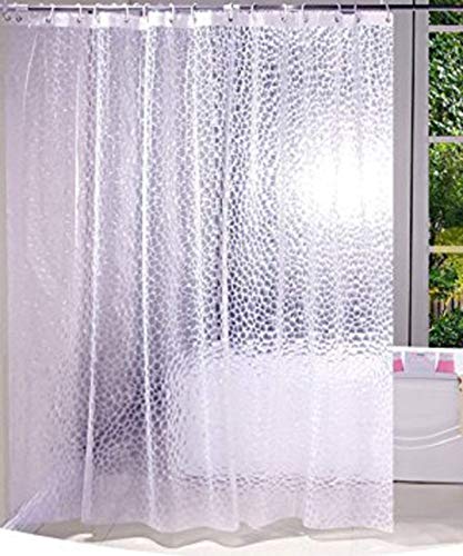 Image of Kuber Industries Coin Design 6 Pieces PVC .20 MM Shower Curtain - 7 Feet (Transparent) -CTKTC14635