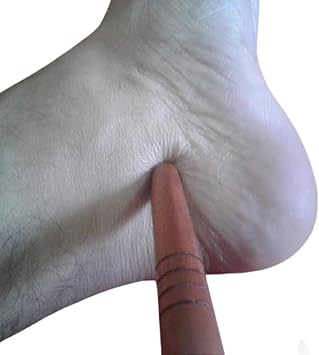 MATAS Reflexology Massage Foot Stick Thai Wooden Health Tool Small Wooden Stick Therapy Reflexology Traditional Tool Hand Head Foot Face Body Red Wood Pain Relief Travel Home 13 cm 1 Pcs