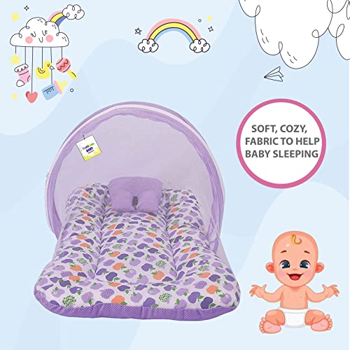 Image of Toddylon Baby Bed New Born Baby Bedding Set | Mosquito Net | Carry Bag | Mattress | Carry Bag | Essentials Combo | Cotton | Infants | Baby Boys & Baby Girls | Beds (0-6 Months) (3PCS Set)