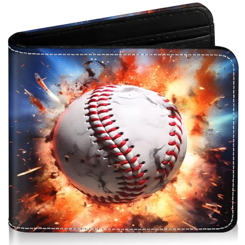 Image of Boys Wallet for Kids, Cool Kids Wallet for Boys Ages 8-10 9-12 11-15, Funny Baseball Leather Bifold Rfid Blocking, Coin Pocket Id Window for Teen Men Youth Guys Birthday Christmas Gifts