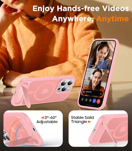 Image of Magnetic Compatible with iPhone 14 Pro Max Case, [Built-in Invisible Kickstand][Compatible with MagSafe] [Military Grade Shockproof] Slim Translucent Matte Phone Case for iPhone 14 Pro Max 6.7 inch