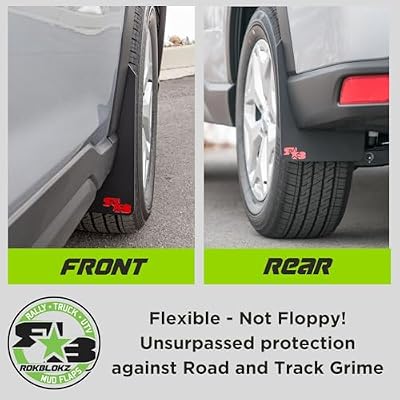 RokBlokz Rally Mud Flaps Compatible with 2019-2024 Subaru Forester (NOT Wilderness) - Multiple Colors Available - Custom Cut and Fit Mud Guards - Includes Mounting Hardware (BLK with BLK Logo, XL)
