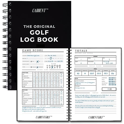 CADDENT GOLF Log Book - Wire-Bound Golf Notebook and Golf