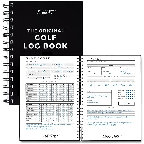 CADDENT GOLF Log Book - Wire-Bound Golf Notebook and Golf