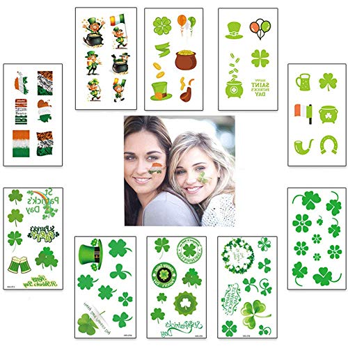 St. Patrick's Day Tattoo Sticker Festival Party Waterproof Clover Decor
