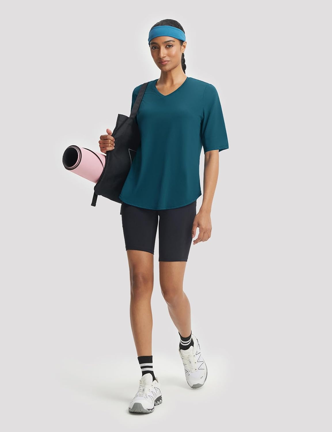 BALEAF Womens Half Sleeve Athletic Shirts V Neck Elbow Short Sleeve Workout Tops UPF 50+ Sun Protection UV Yoga Running - Image 6