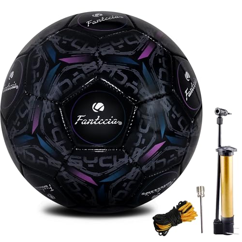 Fantecia - Fantecia Size 5 Soccer Ball for Training, Match Soccer Ball and Official Size for Regular Game, Soccer Ball with Standrad Size for Indoor & Outdoor.