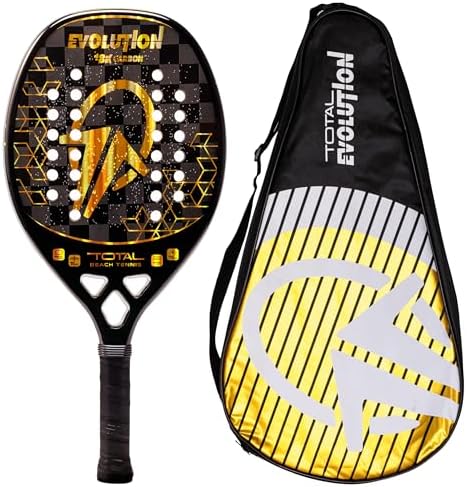 Raquete Beach Tennis Total Evolution 18k Golden + Capa | Leve e e...