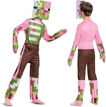 Minecraft Costume Zombie Pigman Outfit for Kids, Halloween Minecraft Costumes