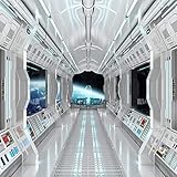 LYWYGG 8X8FT Vinyl Spaceship Interior Background Futuristic Science Fiction Photography Backdrops Sp