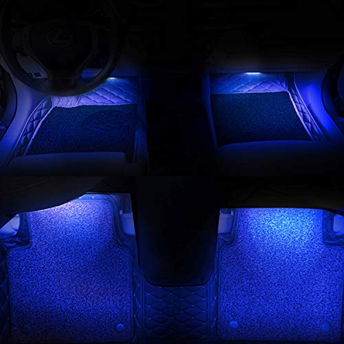 Car Led Strip Light, Ej's Super Car 4Pcs 36 Led Car Interior Lights Under Dash Lighting Waterproof Kit,Atmosphere Neon Lights Strip For Car,Dc 12V(Blue) #TOP6